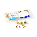 Restek Parker Fitting, 1/8" Nut & Ferrule Set, Brass, pk.20