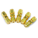 Restek Parker Fitting, 1/8" to 1/8" Union, Brass, pk.5