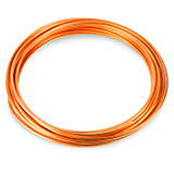 Restek Tubing, Cleaned Copper, 1/4" OD x 0.190" ID, 0.030" wall, 50 ft. Roll