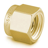 Restek Swagelok Fitting, 1/16" Plug, Brass, pk.5