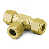 Restek Swagelok Fitting, 1/16" Tee, Brass, pk.2