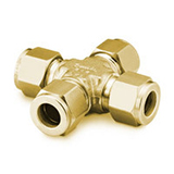 Restek Swagelok Fitting, 1/8" Cross, Brass, pk.2