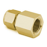 Restek Swagelok Fitting, 1/4" to 1/4" NPT Female Connector, Brass, pk.5