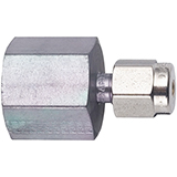 Restek Parker Fitting, 1/4" to 1/4" NPT Female Connector, Siltek/Sulfinert Treated, ea.