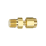 Restek Parker Fitting, 1/4" to 1/4" NPT Male Connector, Brass, pk.10