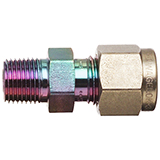 Restek Swagelok Fitting, 1/4" to 1/4" NPT Male Connector, Siltek/Sulfinert Treated, Swagelok # SS-400-1-4, ea.