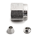 Restek Swagelok Fitting, 1/4" Nut & Ferrule Set, Stainless Steel, pk.5