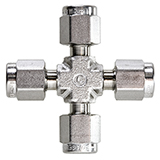 Restek Swagelok Fitting, 1/8" Cross, Stainless Steel, ea.