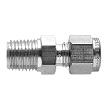 Restek Swagelok Fitting, 1/4" to 1/4" NPT Male Connector, Stainless Steel, pk.2