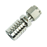 Female RAVEqc Valve to  1/4" Male  Compression Fitting - High Flow  Open position, ea.