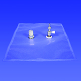 Tedlar Sampling Bag w/Single Polypropylene Valve & Septum Fitting, 1 L Capacity, 7 x 7, 10-Pk.