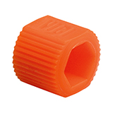 Color-Sleeve Fingertight Adapter for Hex-Head Nut, PP, Orange, pk.10