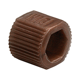 Color-Sleeve Fingertight Adapter for Hex-Head Nut, PP, Brown, pk.10