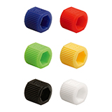 Color-Sleeve Fingertight Adapter for Hex-Head Nut, PP, 6 Colors assorted, pk.12