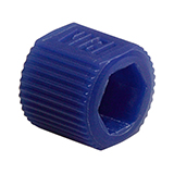 Color-Sleeve Fingertight Adapter for Hex-Head Nut, PP, Blue, pk.10