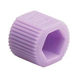 Color-Sleeve Fingertight Adapter for Hex-Head Nut, PP, Purple, pk.10