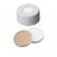 ND24 Screw Cap with 12.5mm hole (white) assembled with Septa Silicone/PTFE (white/beige), 45° shore A, 3.2mm thick, pk.1000