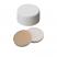 ND24 Screw Cap without hole (white) assembled with Septa Silicone/PTFE (natural/beige), 45° shore A, 3.2mm thick, pk.1000 - UltraBond